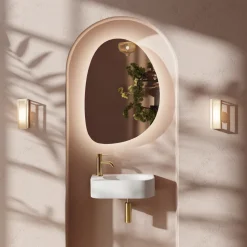 Billy Matt White Wall Hung Curved Cloakroom Basin - 400 x 215mm