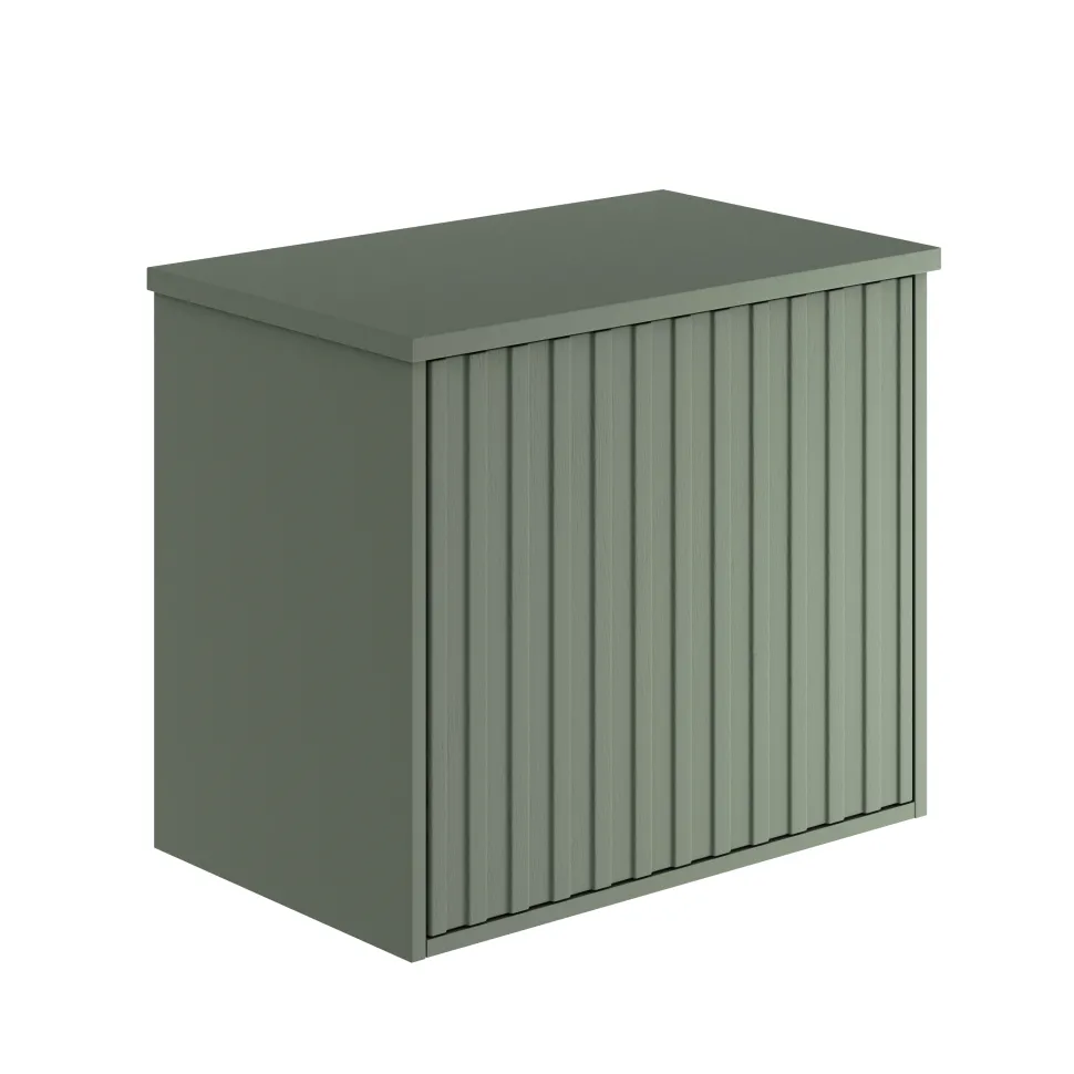 Billy 600mm Wall Hung Vanity Unit with Fluted Drawer Front & Countertop