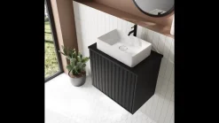 Billy 600mm Wall Hung Vanity Unit with Fluted Drawer Front & Countertop