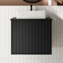 Billy 600mm Wall Hung Vanity Unit with Fluted Drawer Front & Countertop