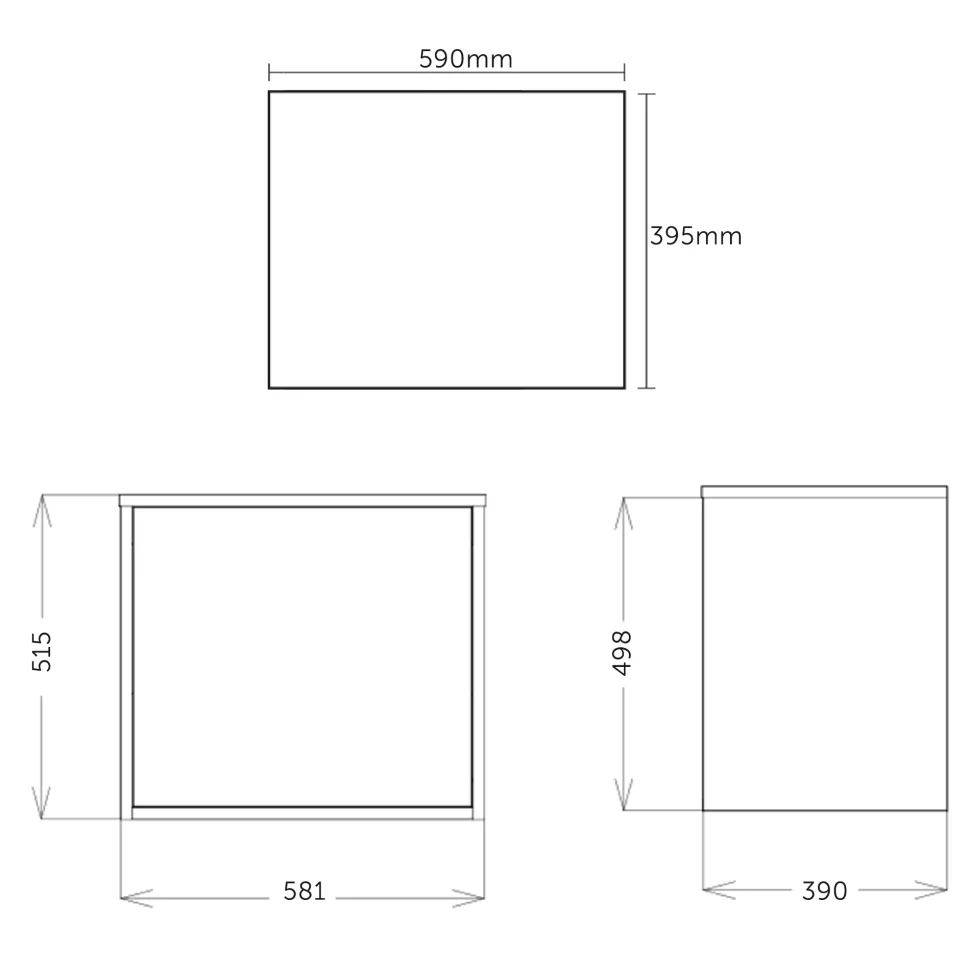 Billy 600mm Wall Hung Vanity Unit & Countertop