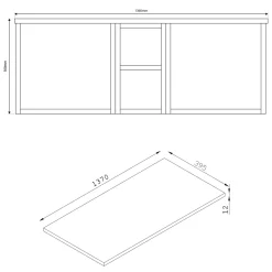 Billy 1400mm Wall Hung Vanity Unit with Fluted Drawer Front & Marble Sintered Stone Worktop