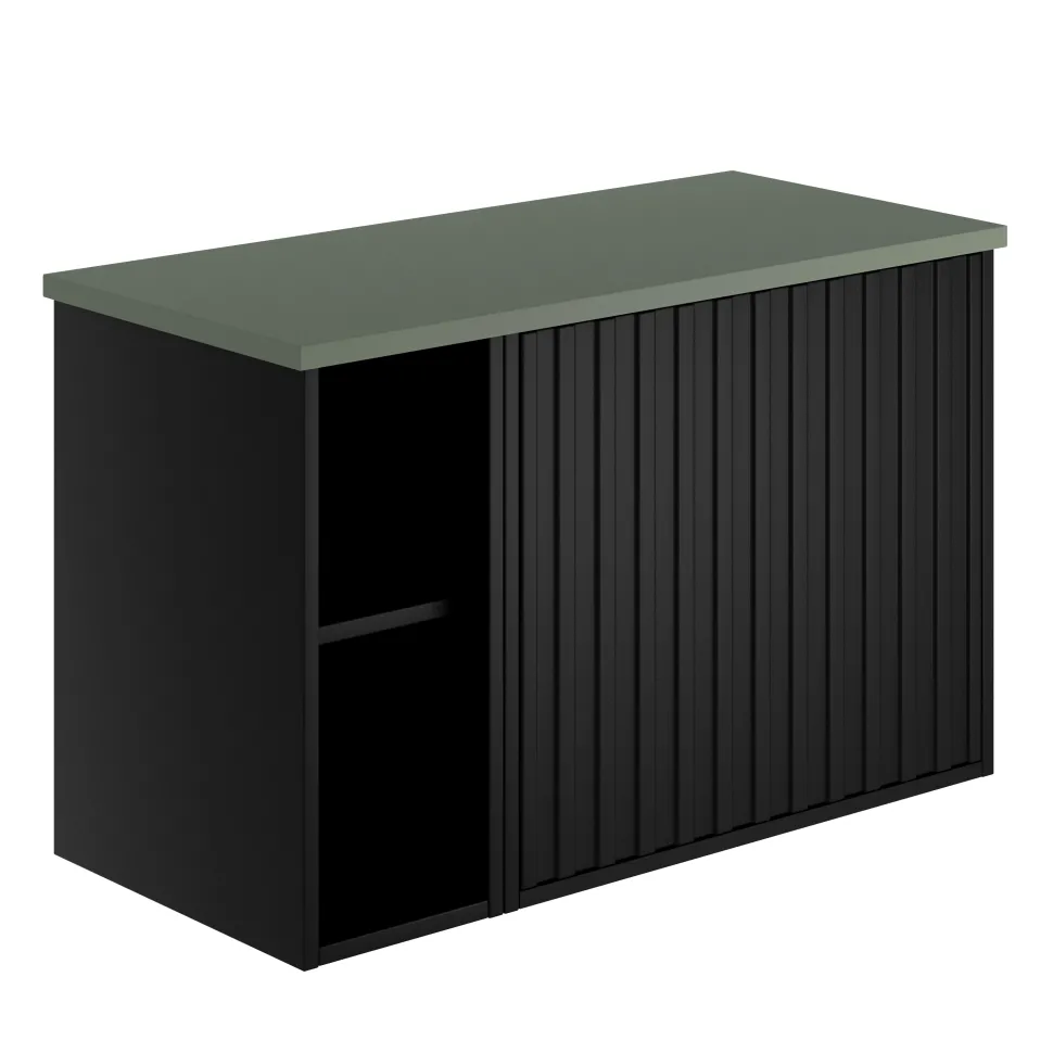 Billy 800mm Wall Hung Vanity Unit with Fluted Drawer Front & Countertop