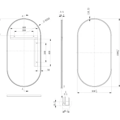 Billy Oval Framed Mirror - 500 x 1000mm