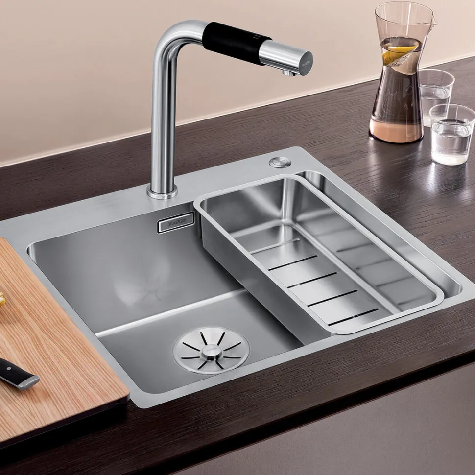 Blanco Andano 1 Bowl Inset Satin Polish Stainless Steel Kitchen Sink & Waste - 540 x 500mm