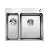 Blanco Andano 1.5 Bowl Inset Satin Polish Stainless Steel Kitchen Sink & Waste with Right Hand Main Bowl - 585 x 500mm
