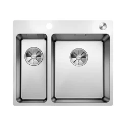 Blanco Andano 1.5 Bowl Inset Satin Polish Stainless Steel Kitchen Sink & Waste with Right Hand Main Bowl - 585 x 500mm