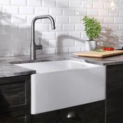 Blanco Belfast Crystal Gloss White Ceramic Kitchen Sink & Waste - 595 x 455mm