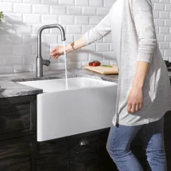 Blanco Belfast Crystal Gloss White Ceramic Kitchen Sink & Waste - 595 x 455mm