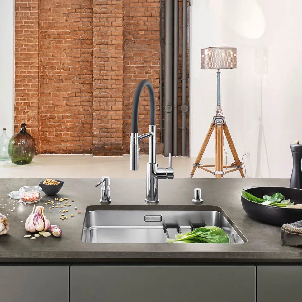 Blanco Catris-S Flexo Single Lever Pull Out Kitchen Mixer Tap with Dual Spray