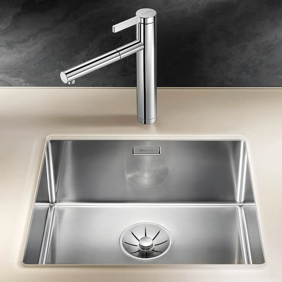 Blanco Claron 1 Bowl Undermount Satin Polish Stainless Steel Kitchen Sink & Waste - 490 x 440mm
