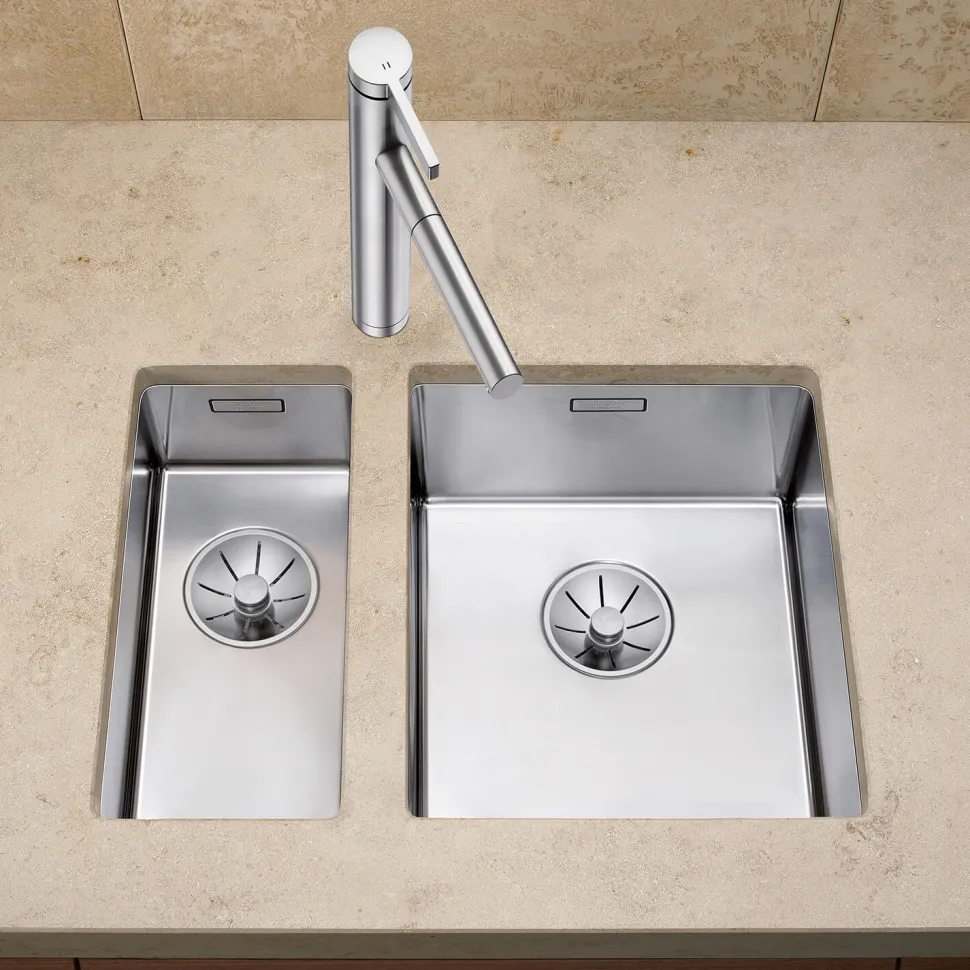 Blanco Claron 0.5 Bowl Undermount Satin Polish Stainless Steel Kitchen Sink & Waste - 220 x 440mm