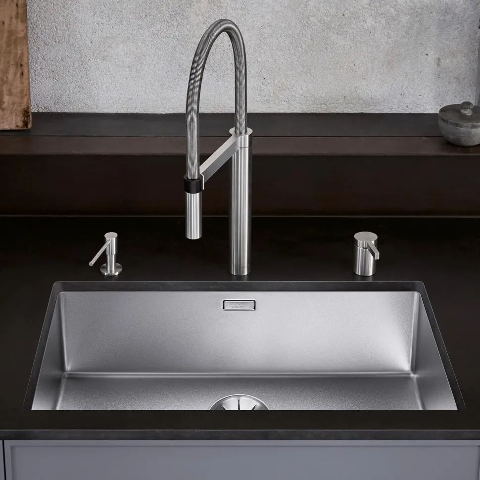 Blanco Claron Extra Large 1 Bowl Undermount Durinox Stainless Steel Kitchen Sink & Waste - 740 x 440mm
