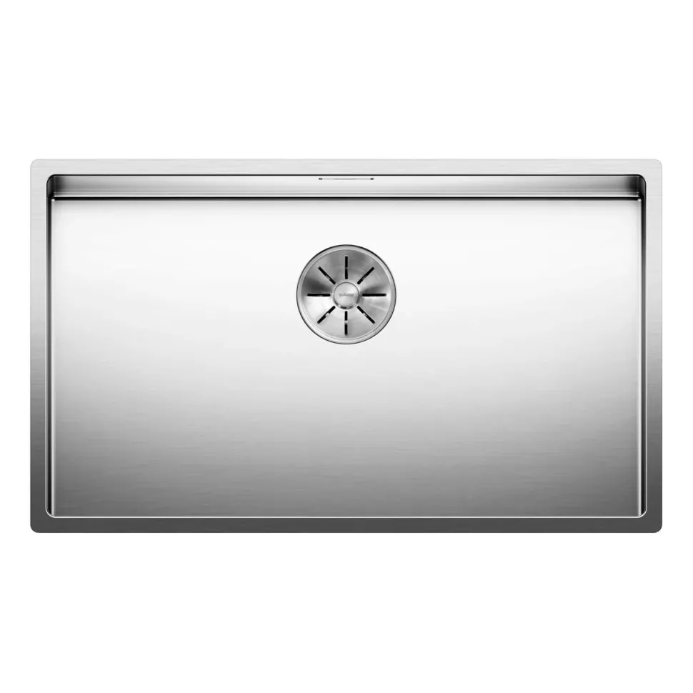 Blanco Claron Extra Large 1 Bowl Undermount Satin Polish Stainless Steel Kitchen Sink & Waste - 740 x 440mm