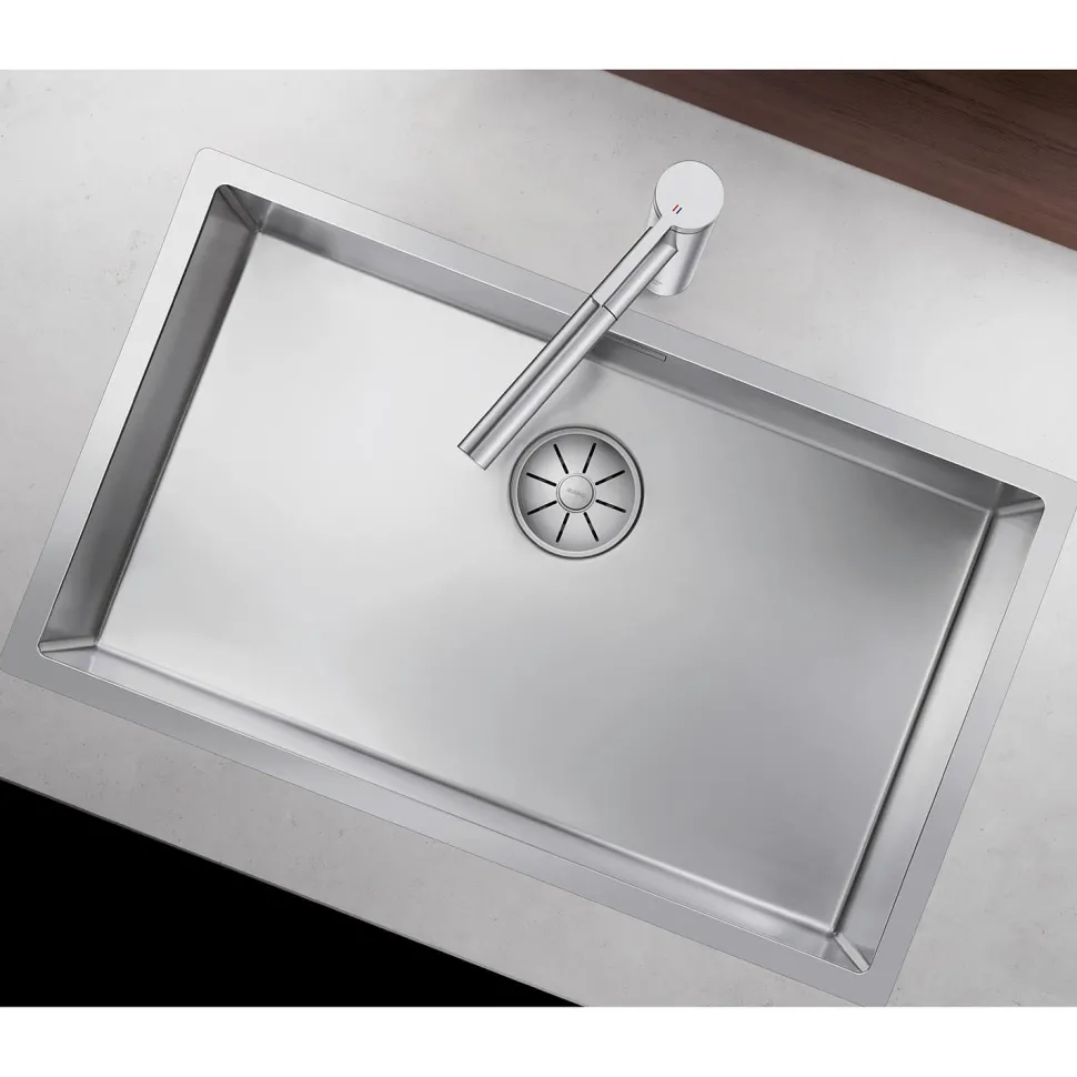 Blanco Claron Extra Large 1 Bowl Satin Polish Stainless Steel Kitchen Sink & Waste - 740 x 440mm