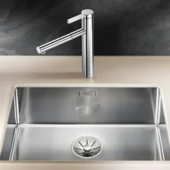 Blanco Claron Large 1 Bowl Undermount Satin Polish Stainless Steel Kitchen Sink & Waste - 590 x 440mm
