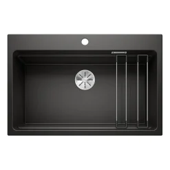 Blanco Etagon 8 Extra Large 1 Bowl Silgranit Composite Kitchen Sink & Waste with Tap Ledge - 780 x 510mm