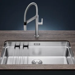 Blanco Etagon Extra Large 1 Bowl Satin Polish Inset or Undermount Stainless Steel Kitchen Sink & Waste - 740 x 440mm