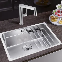 Blanco Etagon Large 1 Bowl Satin Polish Inset or Undermount Stainless Steel Kitchen Sink & Waste - 540 x 440mm