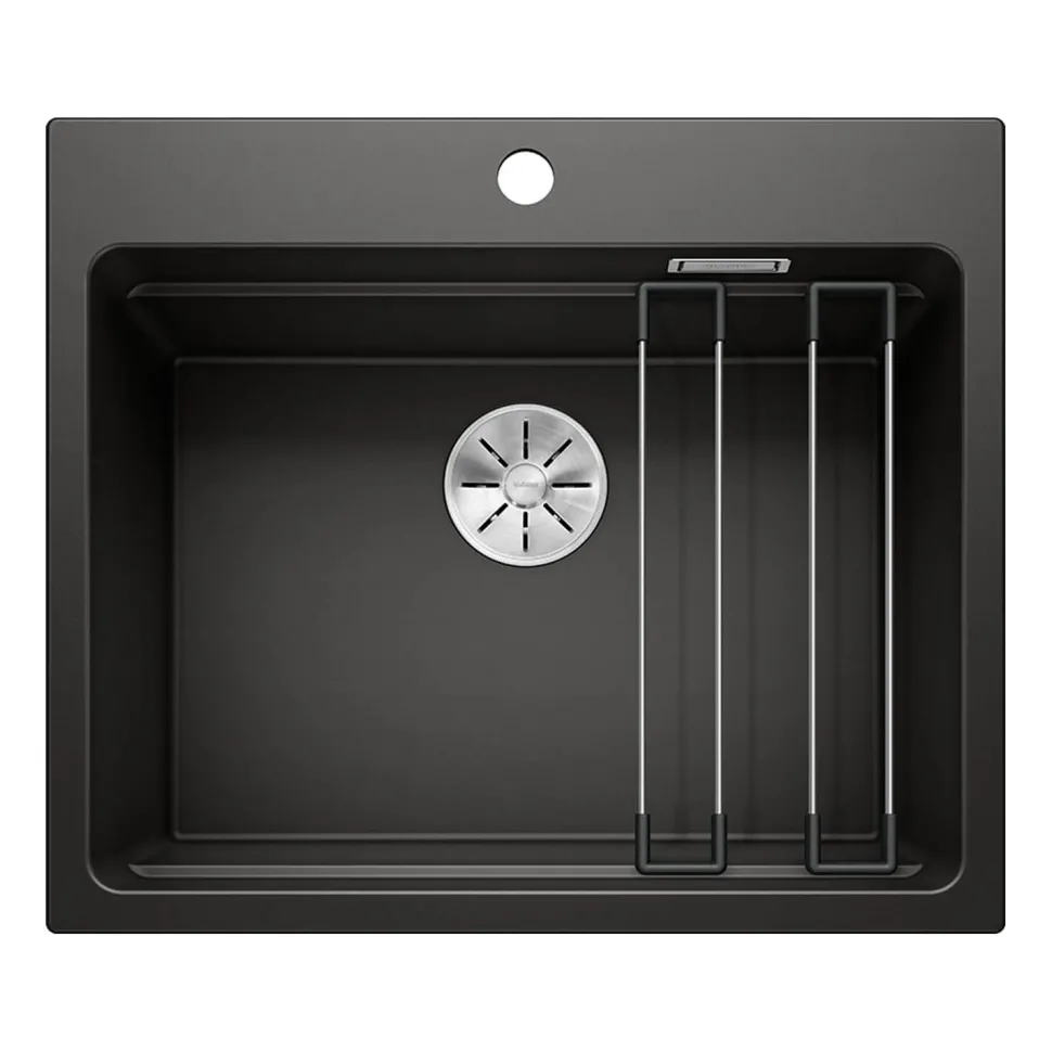 Blanco Etagon 6 Large 1 Bowl Silgranit Composite Kitchen Sink & Waste with Tap Ledge - 600 x 510mm