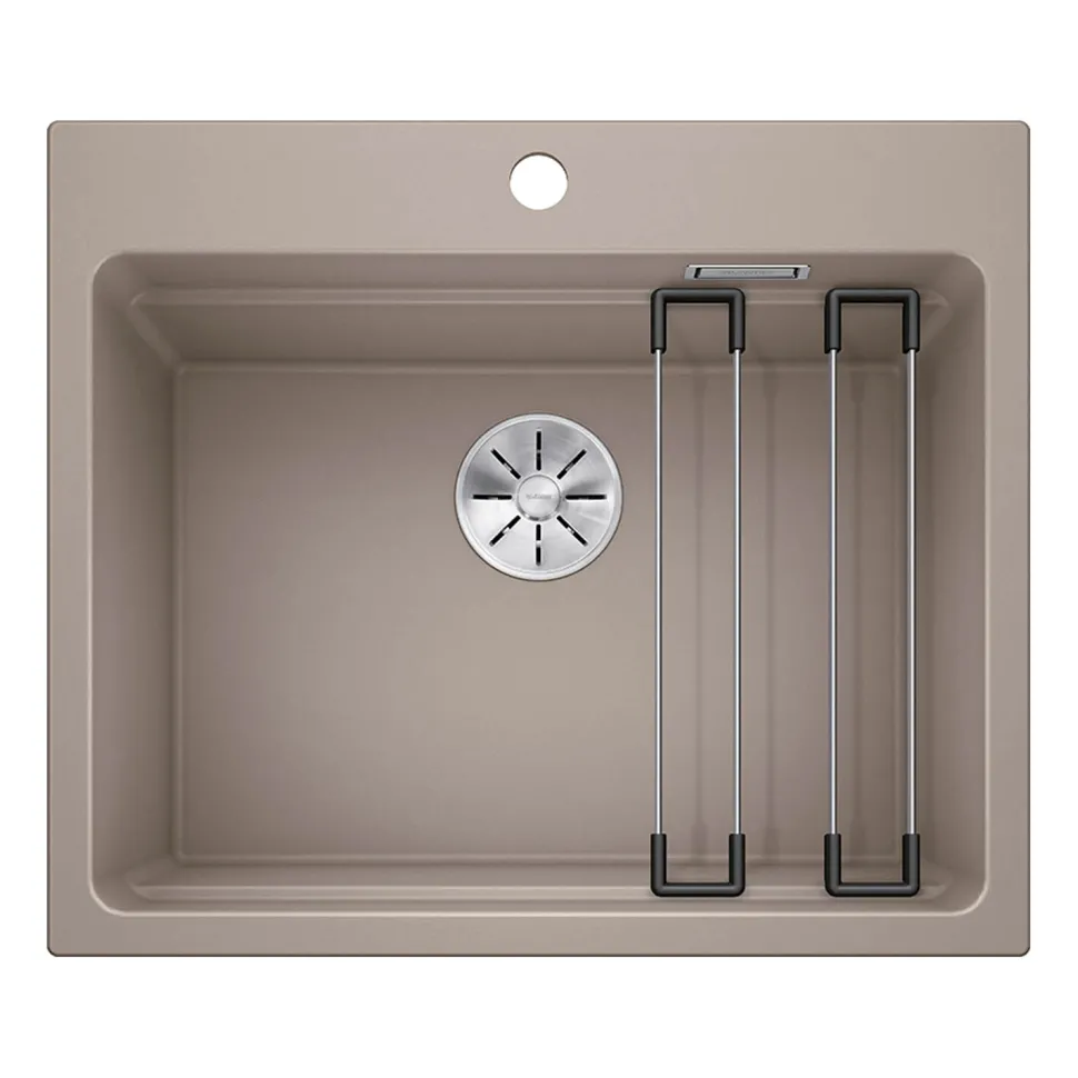 Blanco Etagon 6 Large 1 Bowl Silgranit Composite Kitchen Sink & Waste with Tap Ledge - 600 x 510mm
