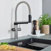 Blanco Evol-S 3-in-1 PVD Steel Smart Measure Filtered Cold Water Mono Kitchen Mixer Tap with Dual Spray