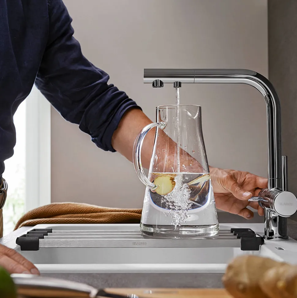 Blanco Fontas-S II 3-in-1 Warm, Cold and Filtered Cold Water Mono Pull Out Kitchen Mixer Tap