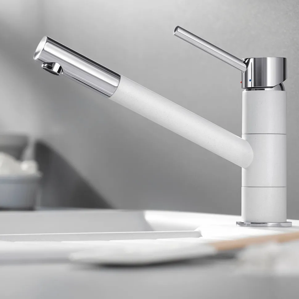 Blanco Kano Single Lever Mono Kitchen Mixer Tap with Silgranit Matching Finish