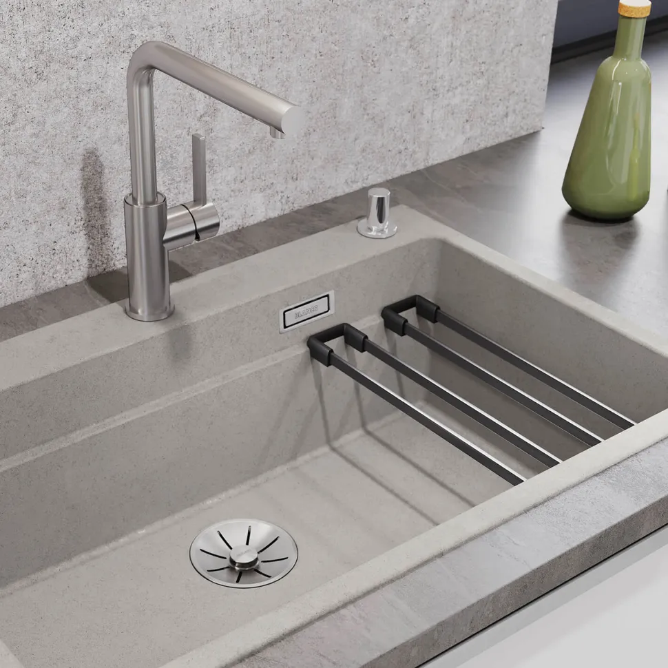 Blanco Lanora Eco Cold Start WRAS Approved Brushed Stainless Steel Mono Kitchen Mixer Tap