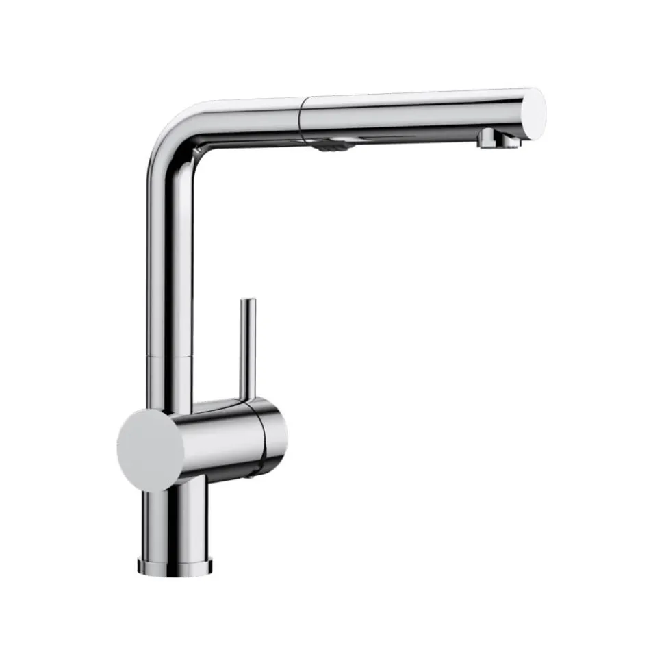 Blanco Linus-S Vario Single Lever Chrome Mono Pull Out Kitchen Mixer Tap with Dual Spray
