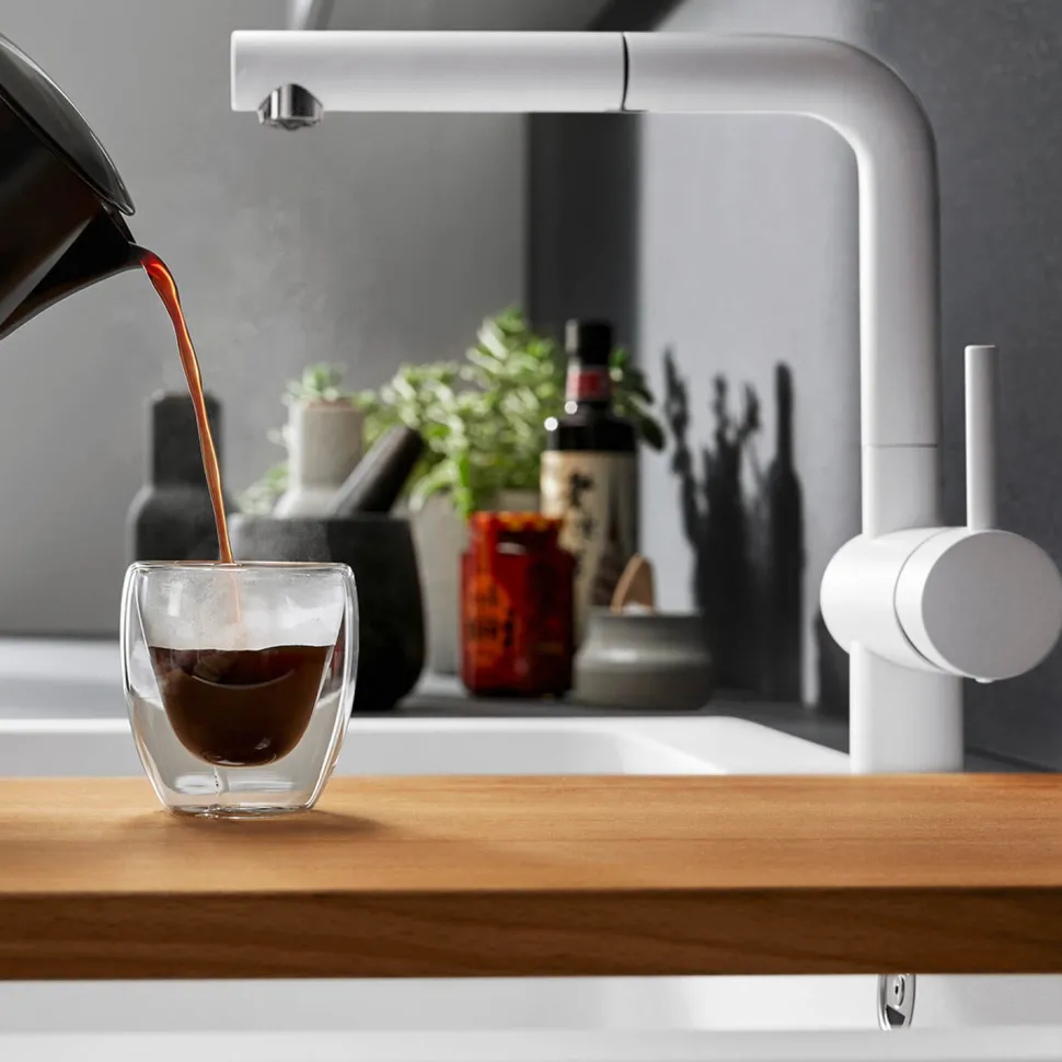 Blanco Linus-S Vario Single Lever Mono Pull Out Kitchen Mixer Tap with Silgranit Matching Finish