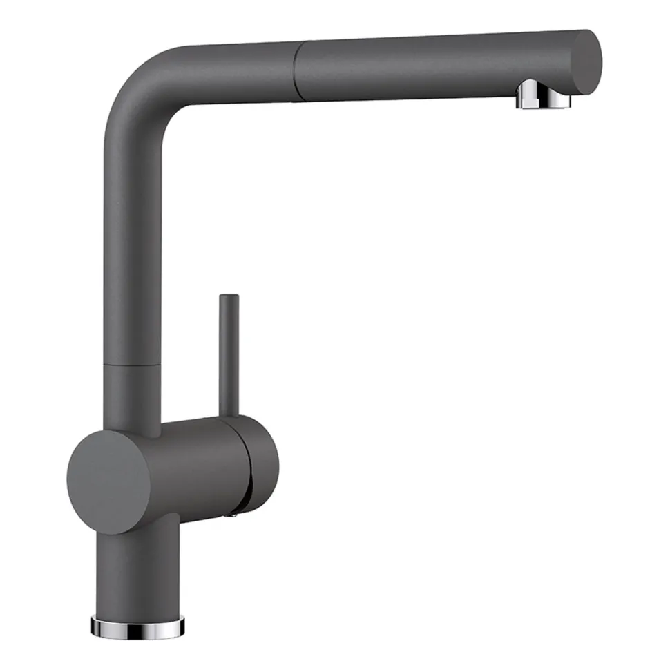 Blanco Linus-S Vario Single Lever Mono Pull Out Kitchen Mixer Tap with Silgranit Matching Finish