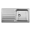 Blanco Livit XL 6 S 1 Bowl Brushed Stainless Steel Kitchen Sink & Waste with Reversible Drainer - 1000 x 500mm