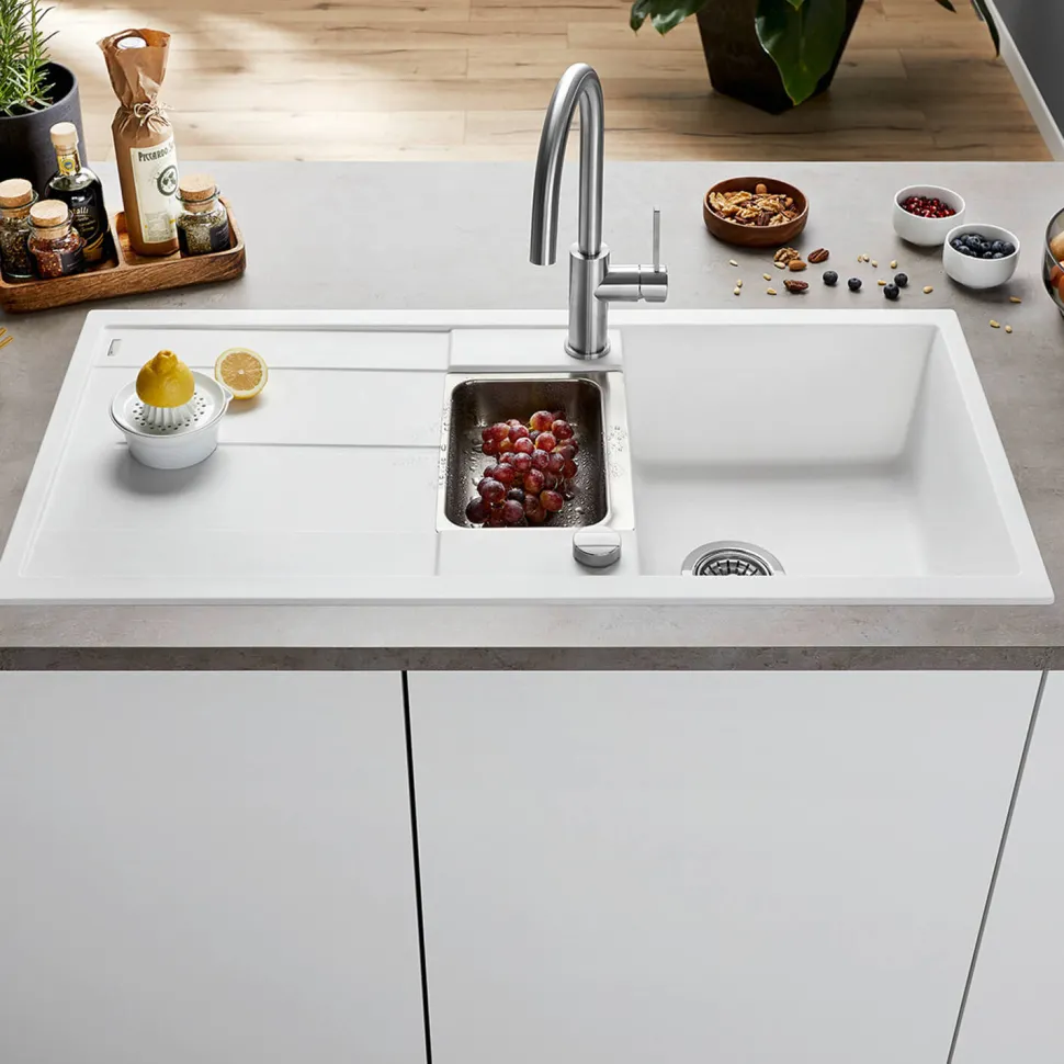Blanco Metra 6 S 1.5 Bowl Inset Silgranit Composite Kitchen Sink & Waste with Reversible Drainer - 1000 x 500mm