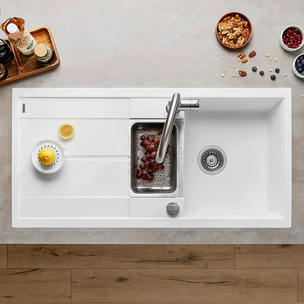 Blanco Metra 6 S 1.5 Bowl Inset Silgranit Composite Kitchen Sink & Waste with Reversible Drainer - 1000 x 500mm