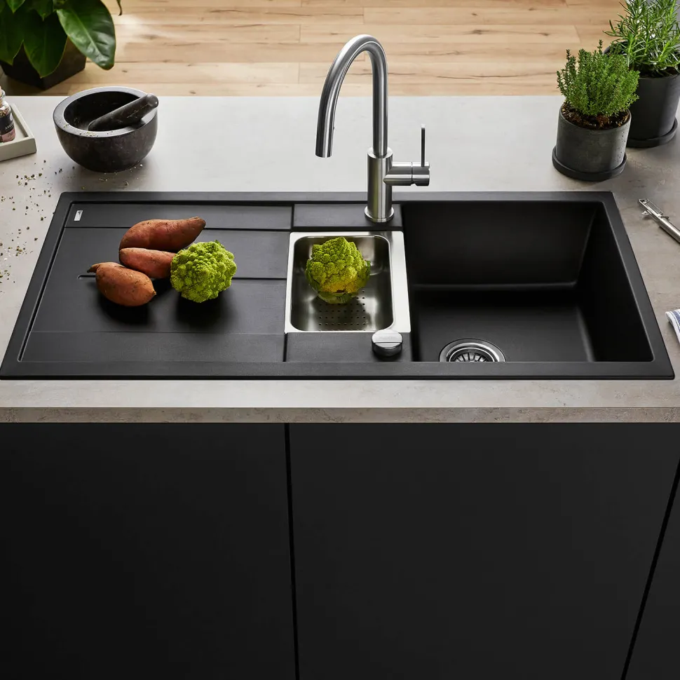 Blanco Metra 6 S 1.5 Bowl Inset Silgranit Composite Kitchen Sink & Waste with Reversible Drainer - 1000 x 500mm
