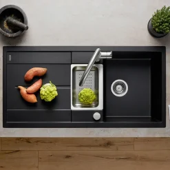 Blanco Metra 6 S 1.5 Bowl Inset Silgranit Composite Kitchen Sink & Waste with Reversible Drainer - 1000 x 500mm