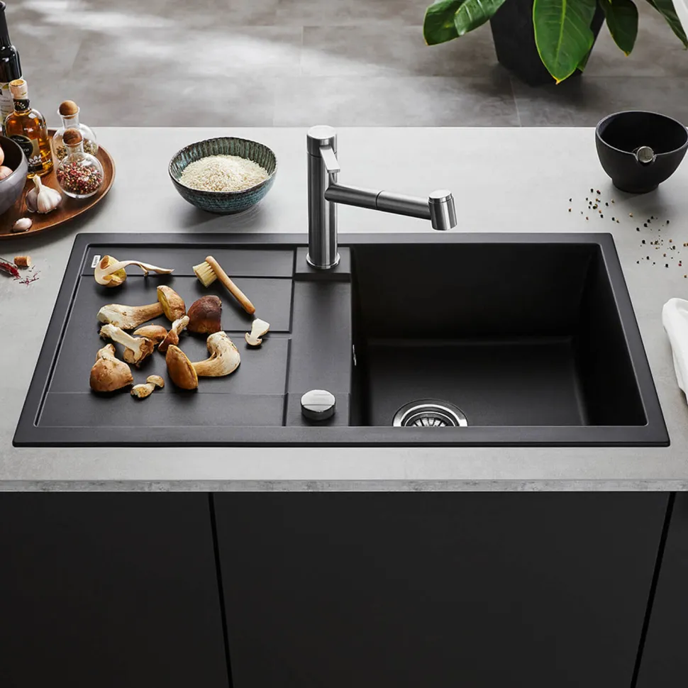 Blanco Metra 5 S Compact 1 Bowl Inset Silgranit Composite Kitchen Sink & Waste with Reversible Drainer - 860 x 500mm