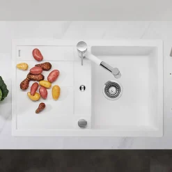 Blanco Metra 45 S Ultra Compact 1 Bowl Inset Silgranit Composite Kitchen Sink & Waste with Reversible Drainer - 780 x 500mm