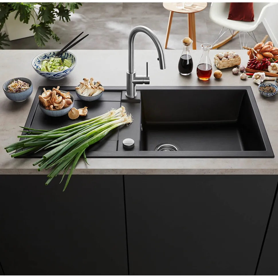 Blanco Metra XL 6 S 1 Bowl Inset Silgranit Composite Kitchen Sink & Waste with Reversible Drainer - 1000 x 500mm