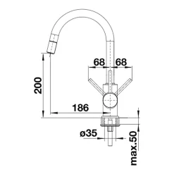Blanco Mida-S Single Lever Mono Pull Out Kitchen Mixer Tap with Silgranit Matching Finish