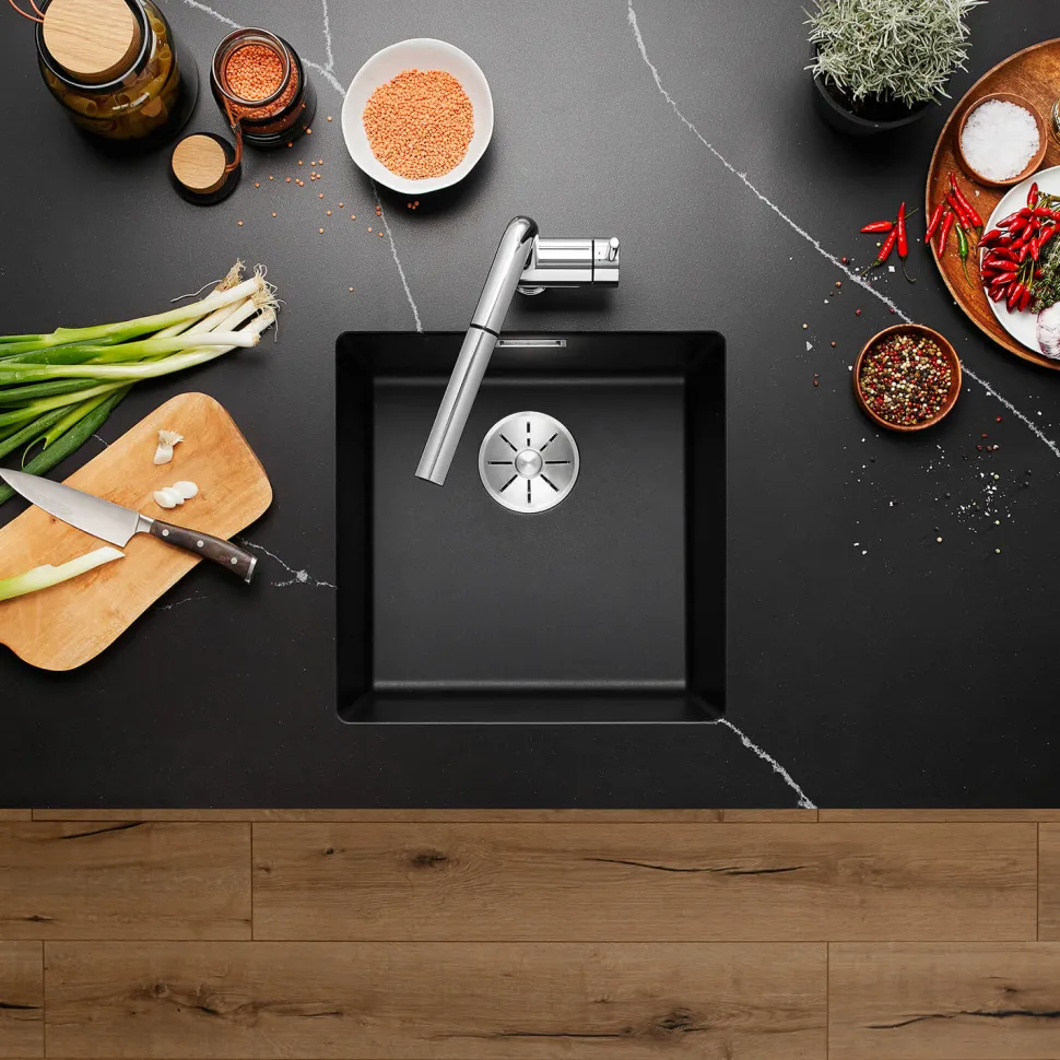 Blanco Subline 400-U Compact 1 Bowl Undermount Silgranit Composite Kitchen Sink & Waste - 430 x 460mm