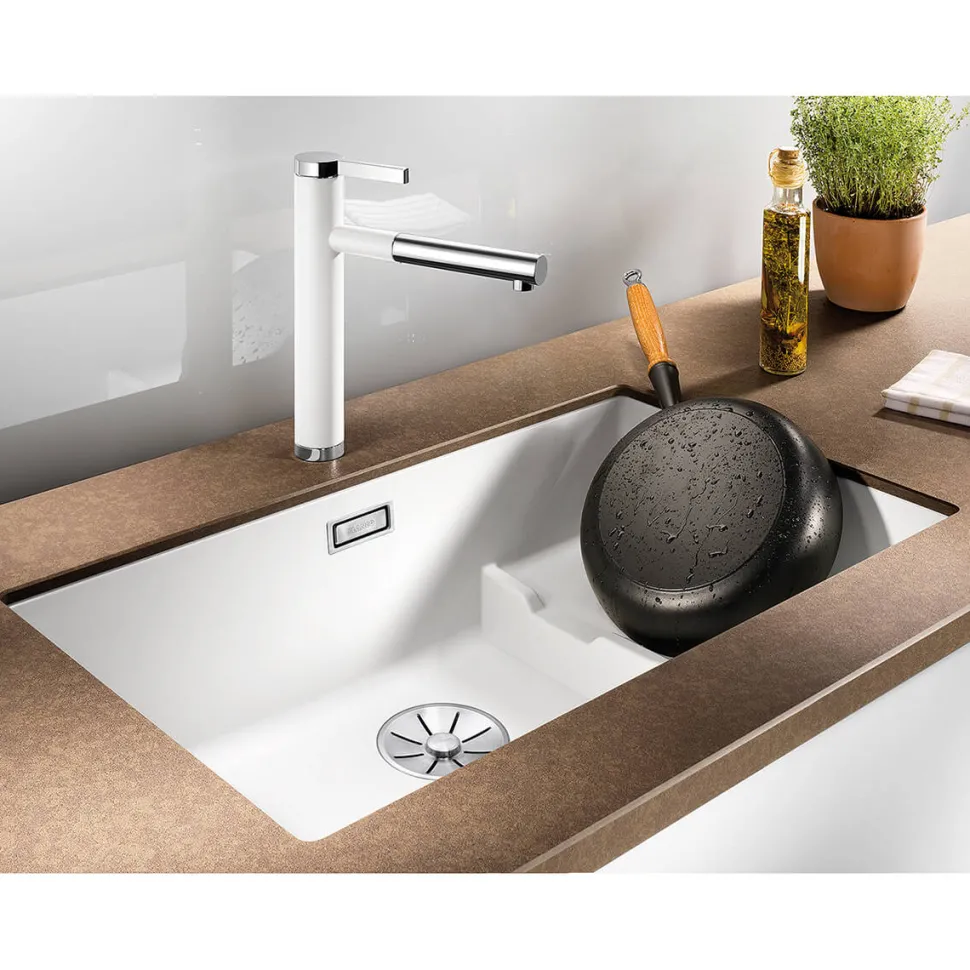 Blanco Subline 700-U Extra Large Stepped 1 Bowl Undermount Silgranit Composite Kitchen Sink & Waste - 730 x 460mm