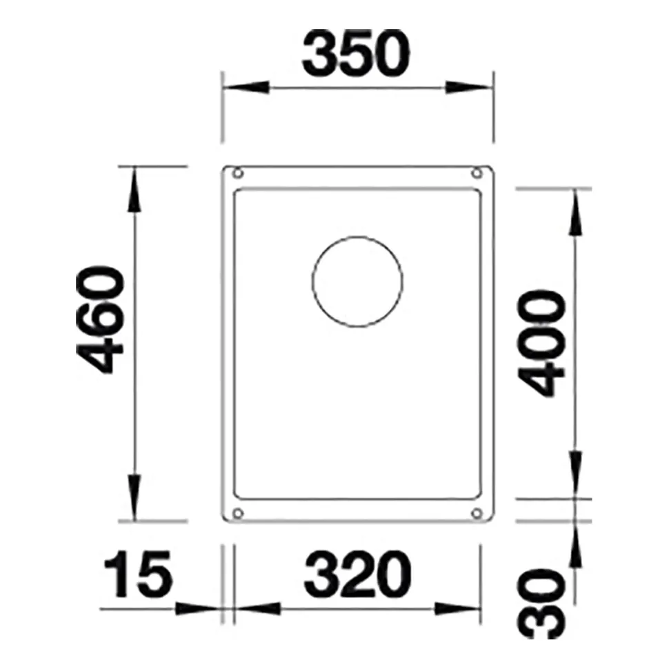 Blanco Subline 320-U Ultra Compact 1 Bowl Undermount Silgranit Composite Kitchen Sink & Waste - 350 x 460mm