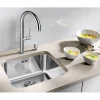 Blanco Supra 400-U 1 Bowl Undermount Brushed Stainless Steel Kitchen Sink & Waste - 430 x 430mm