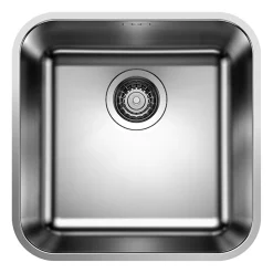 Blanco Supra 400-U 1 Bowl Undermount Brushed Stainless Steel Kitchen Sink & Waste - 430 x 430mm