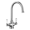 Blanco Vicus Twin Lever WRAS Approved Traditional Mono Kitchen Mixer Tap - Chrome