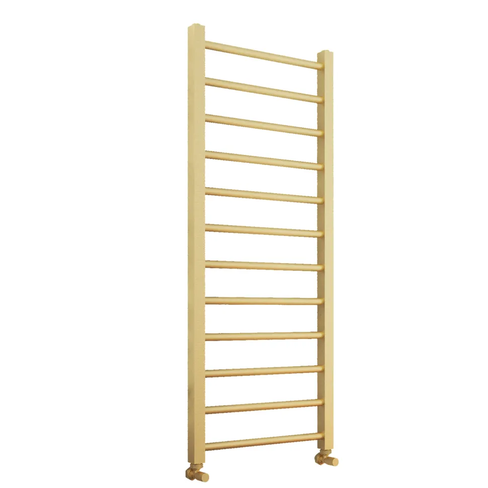 Brenton Etna Brushed Brass Heated Ladder Towel Rail