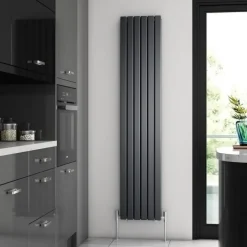 Brenton Flat Double Panel Vertical Radiator - 1800mm x 360mm - Anthracite