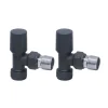 Brenton 15mm Angled Manual Radiator Valves - Carbon Anthracite